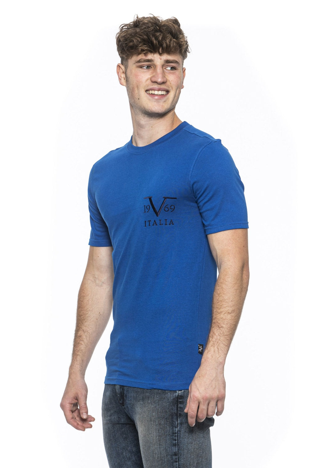 19V69 Italia Camiseta para hombre Azul TROY AZUL REAL