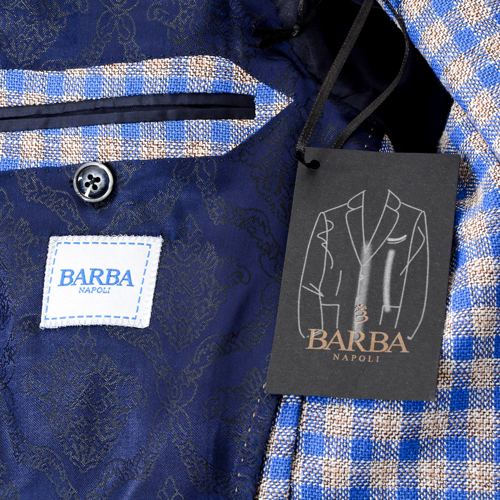 Chaqueta Barba Napoli para hombre de manga larga a cuadros