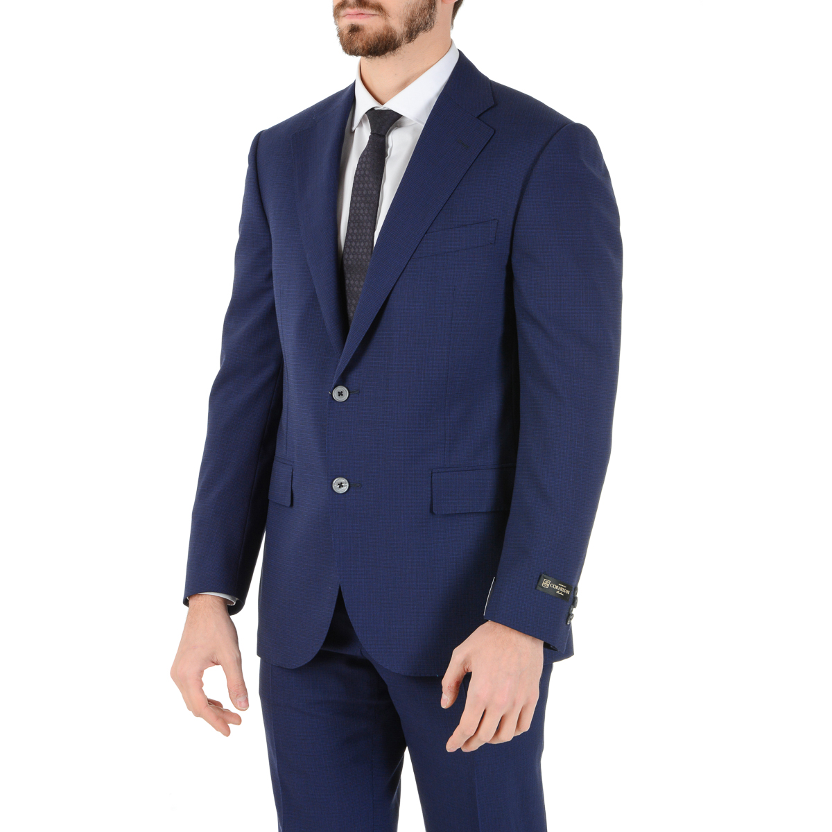 Corneliani Mens Suit Long Sleeves Blue Super 110's
