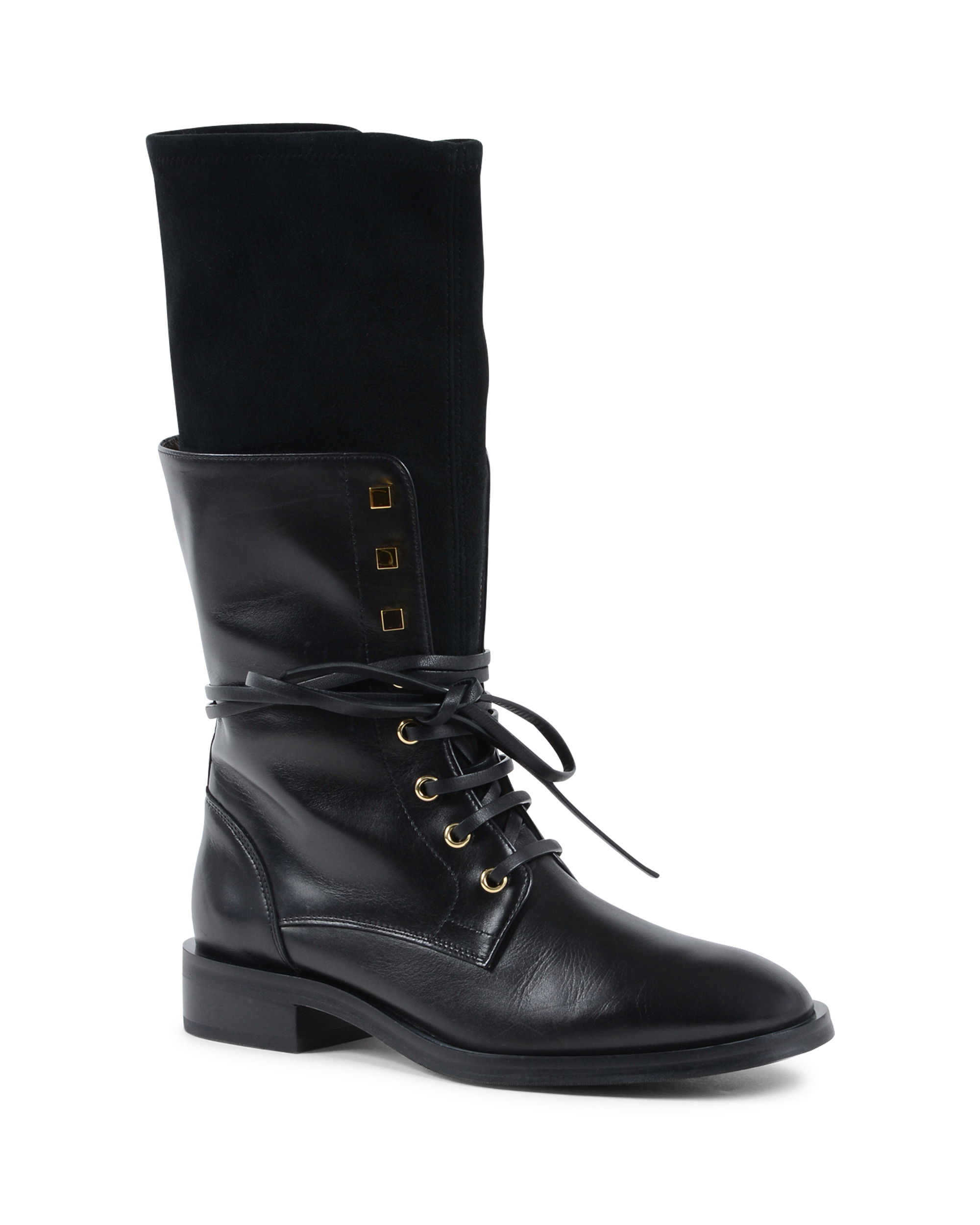 Stuart Weitzman - Bota corta para mujer, color negro y violeta