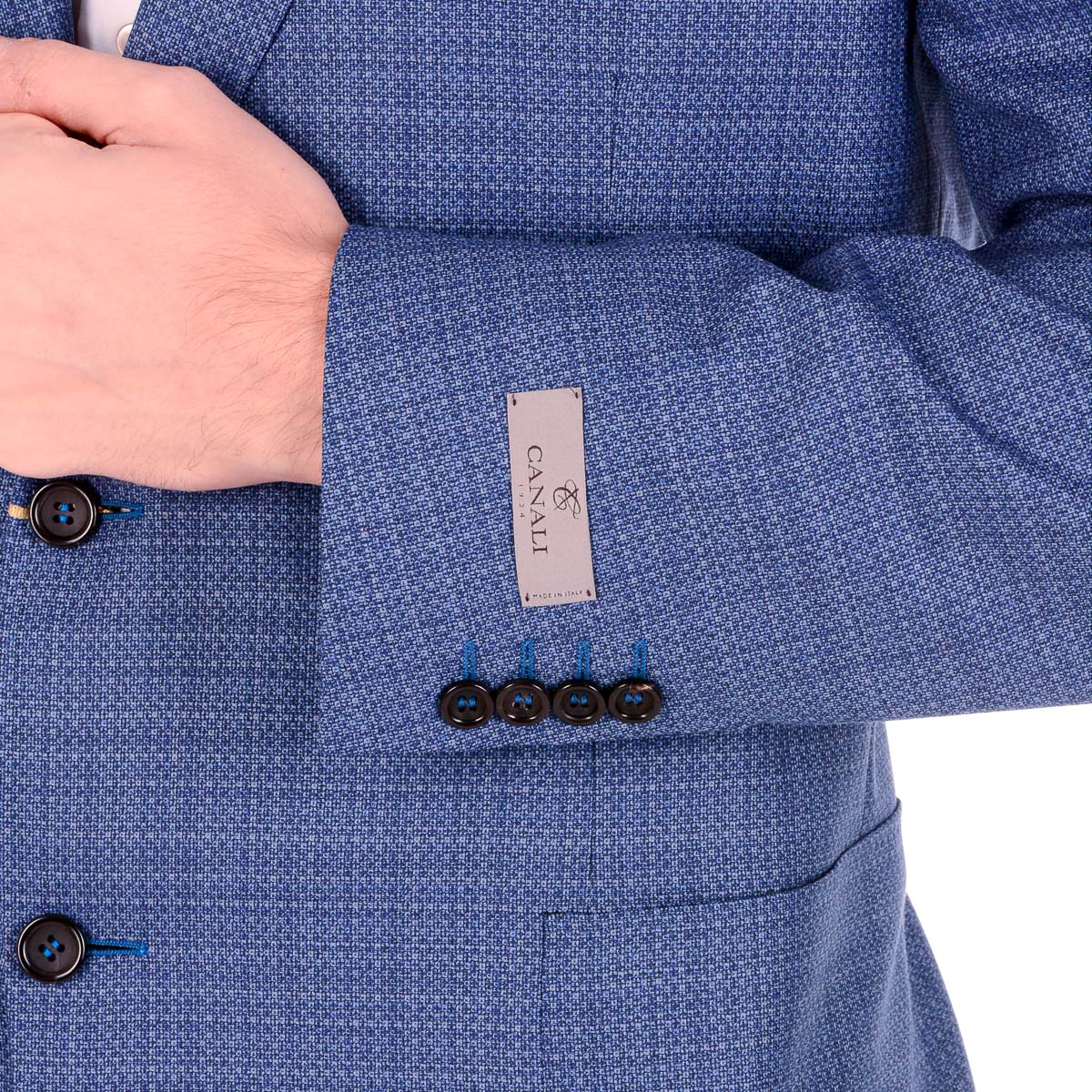 Chaqueta Canali para hombre de manga larga azul