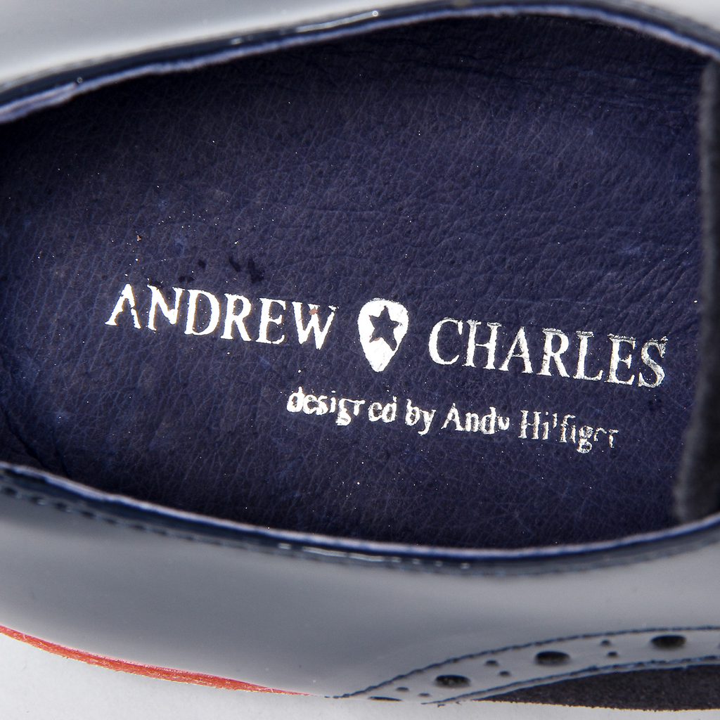 Andrew Charles Zapato Oxford Brogue para hombre 911 ABRASIVATO CAMOSCIO BLEU