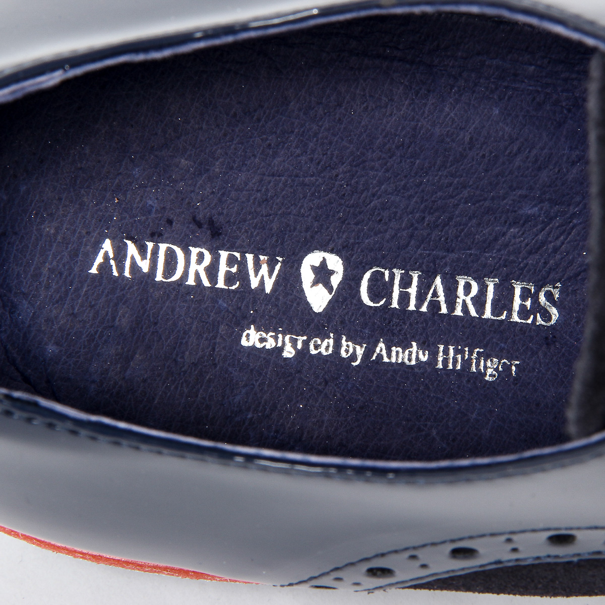 Andrew Charles Zapato Oxford Brogue para hombre 911 ABRASIVATO CAMOSCIO BLEU