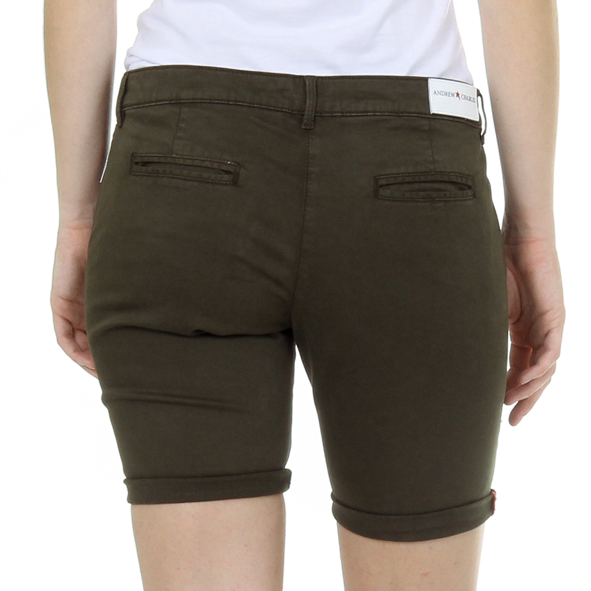 Pantalones cortos Andrew Charles para mujer, color verde SAFIA