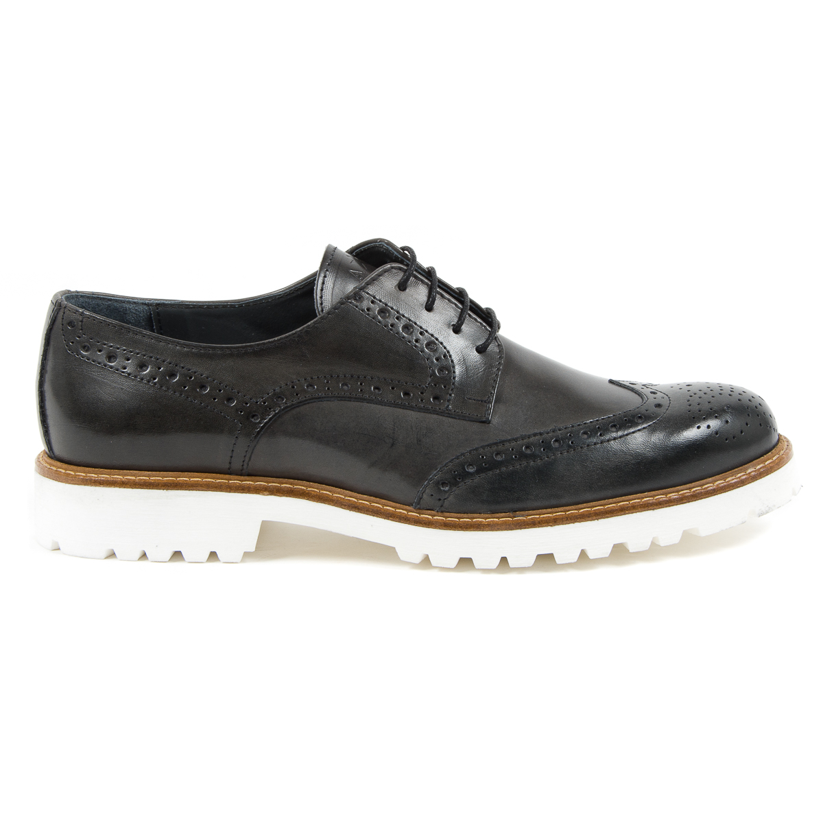 Andrew Charles - Zapatos brogue para hombre, color gris oscuro, EDWIN