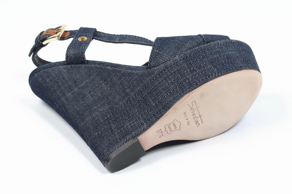 Alpargatas de cuña para mujer Sebastian Milano S5309 JEANS VALIVO