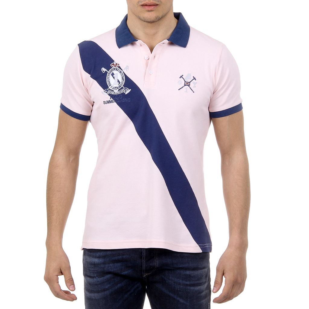 Polo Ufford & Suffolk Polo Club para hombre, manga corta, US004 ROSA