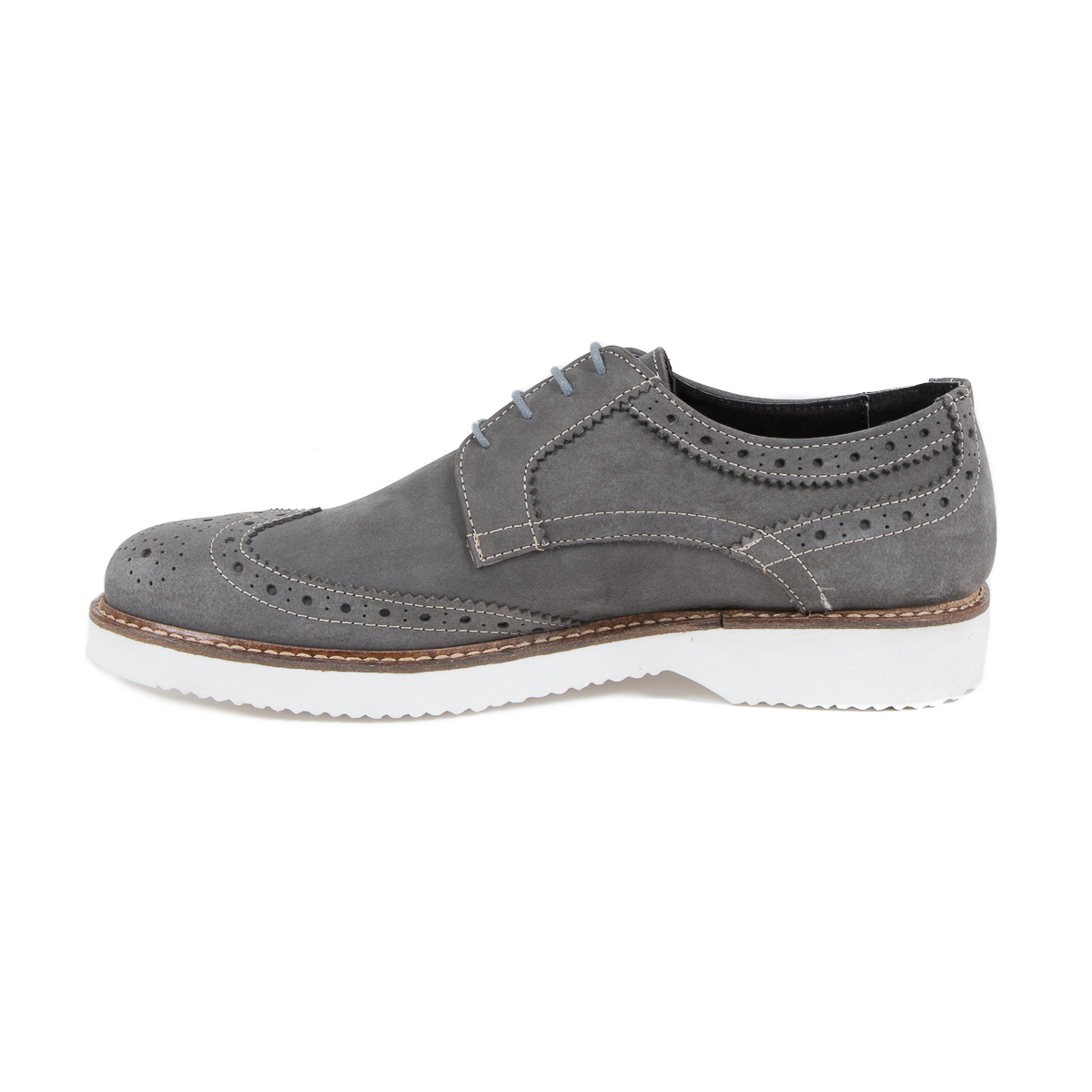 V 1969 Italia Zapato brogue para hombre gris HARRY 5141 NABUK VAR 7