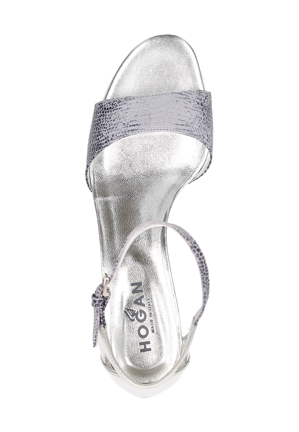 Sandalia de cuña Hogan para mujer, color plata, HXW2300N41055UQER46