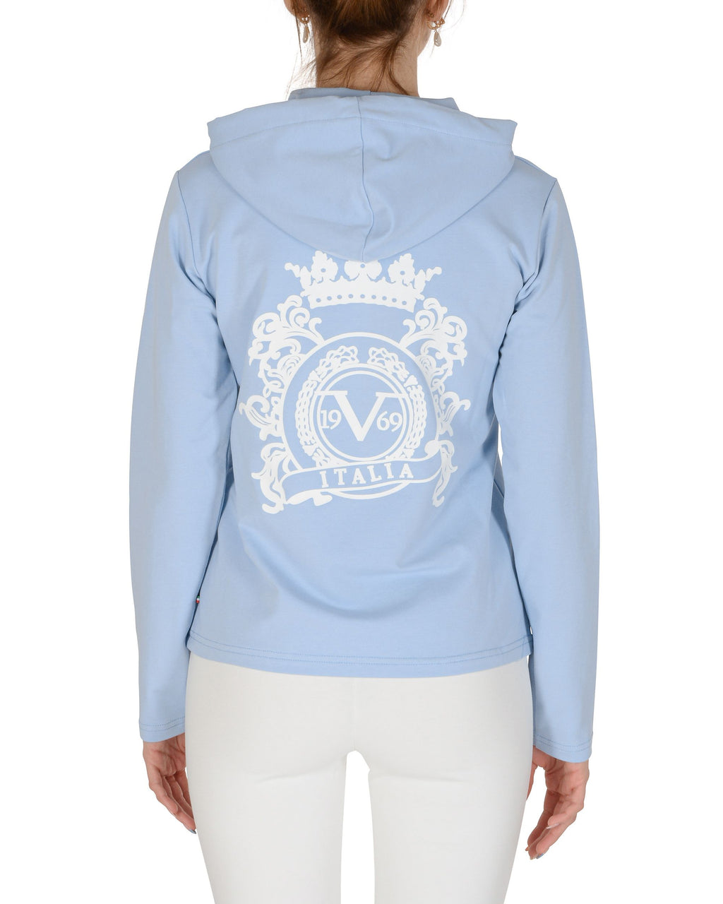 19V69 Italia Sudadera con capucha para mujer azul claro ELEANA SUDADERA CON CAPUCHA AZUL CLARO