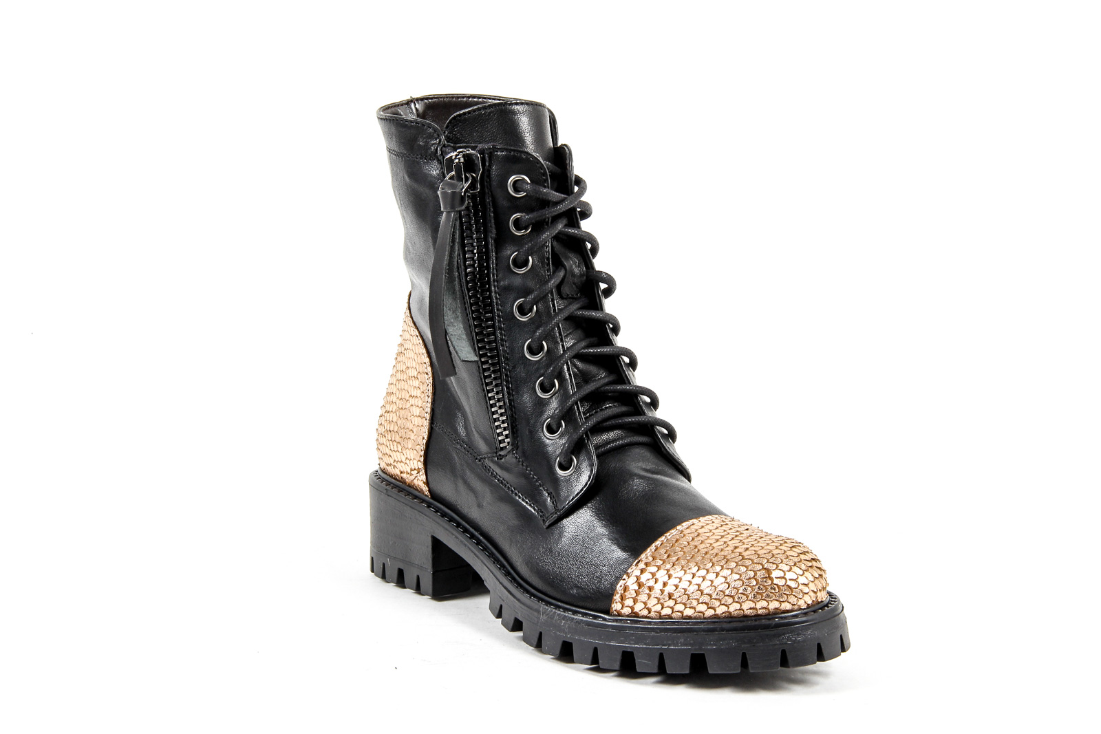 V 1969 Italia Womens Short Boot Black STONE