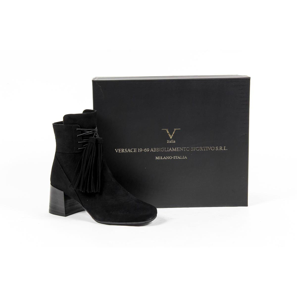 V 1969 Italia Botín de tacón para mujer B2482 CAMOSCIO NERO