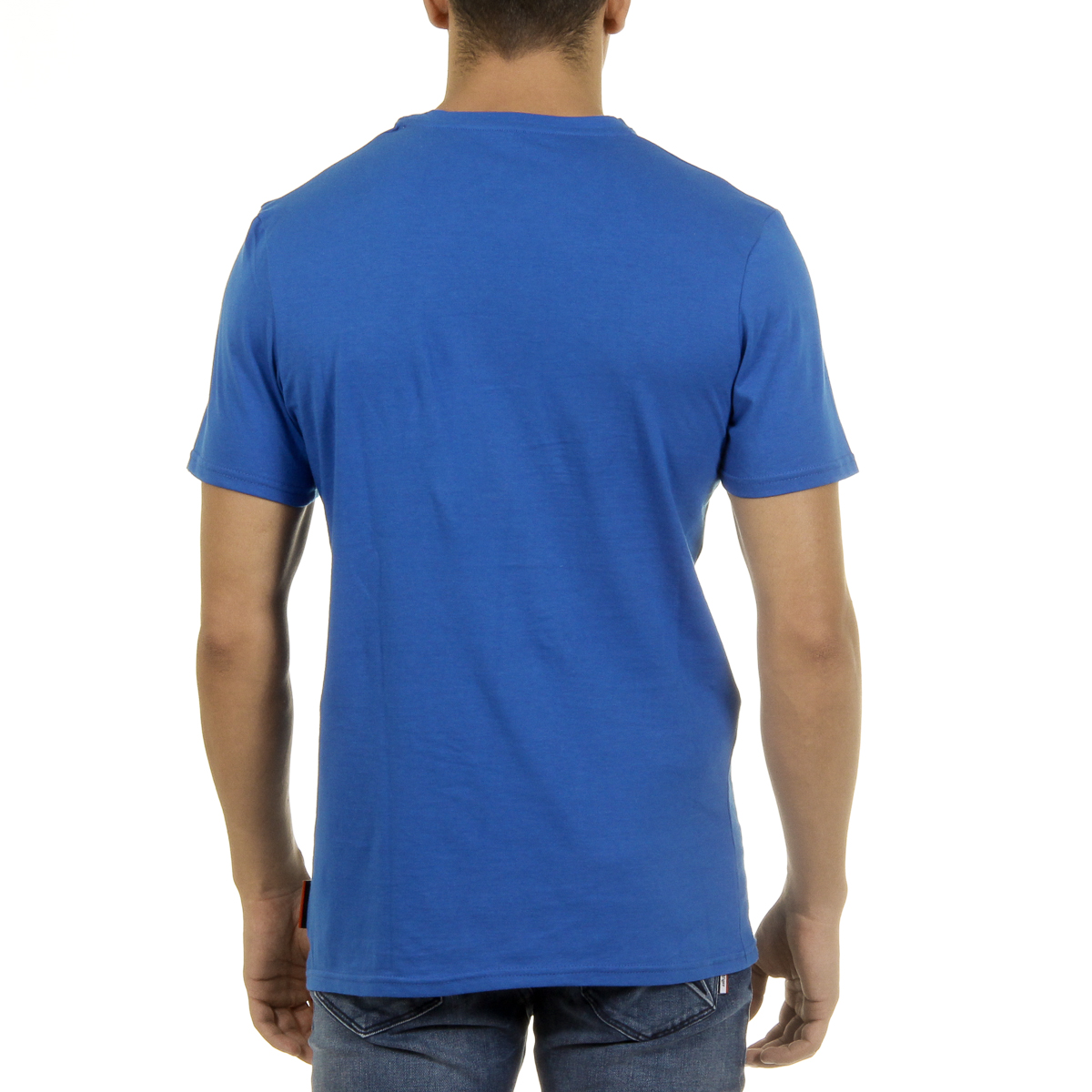 Camiseta Andrew Charles para hombre, manga corta, cuello redondo, azul, KEITA