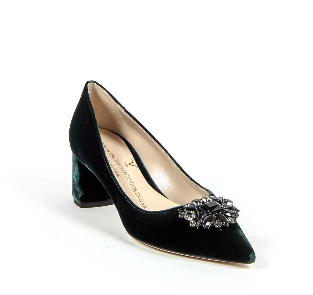 Zapatos de salón para mujer V 1969 Italia 3109244 VELLUTO VERDE