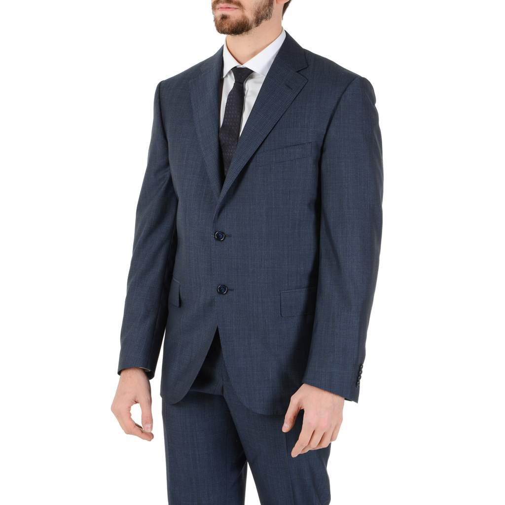 Corneliani Mens Suit Long Sleeves Dark Blue Super 130's