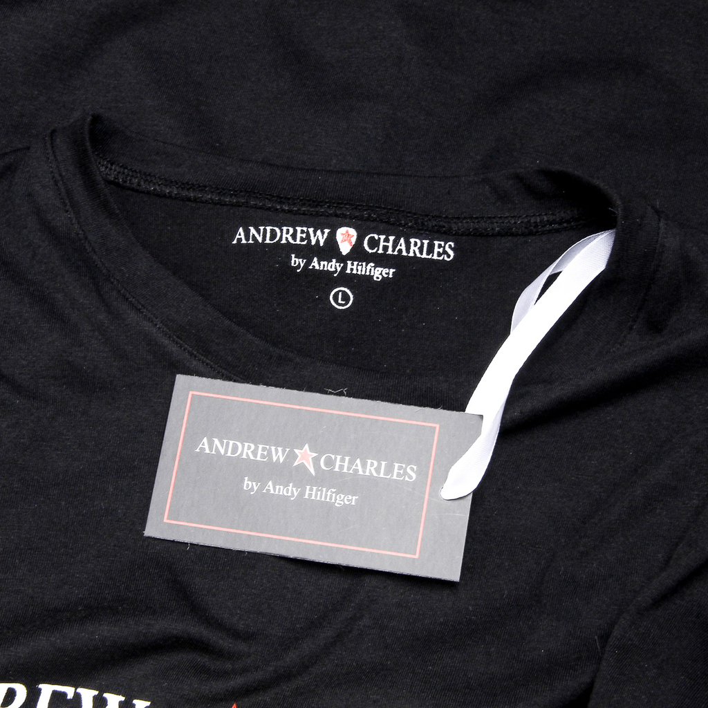 Camiseta Andrew Charles para hombre, manga corta, cuello redondo, negra, KEITA