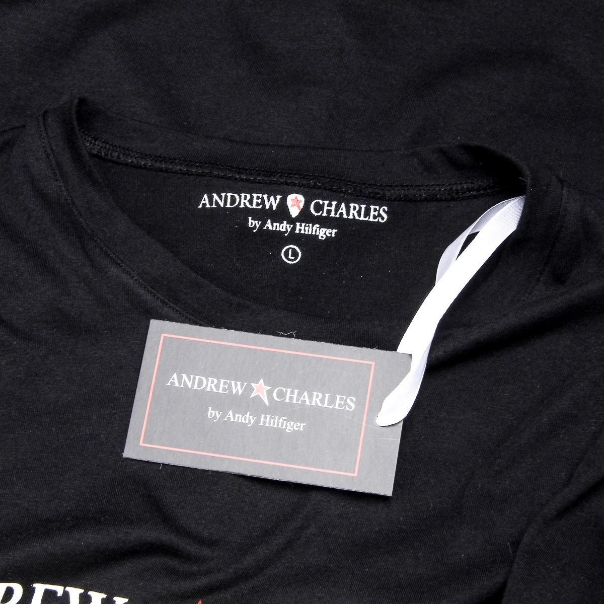 Camiseta Andrew Charles para hombre, manga corta, cuello redondo, negra, KEITA