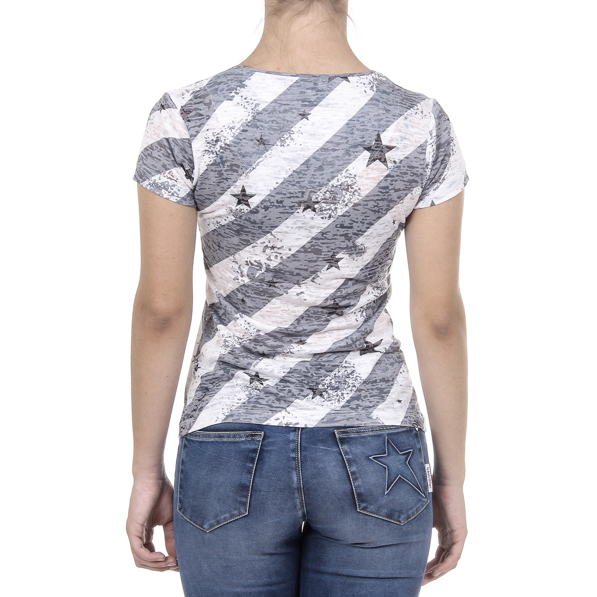 Andrew Charles Womens T-shirt Short Sleeves Round Neck Grey CAROLINE