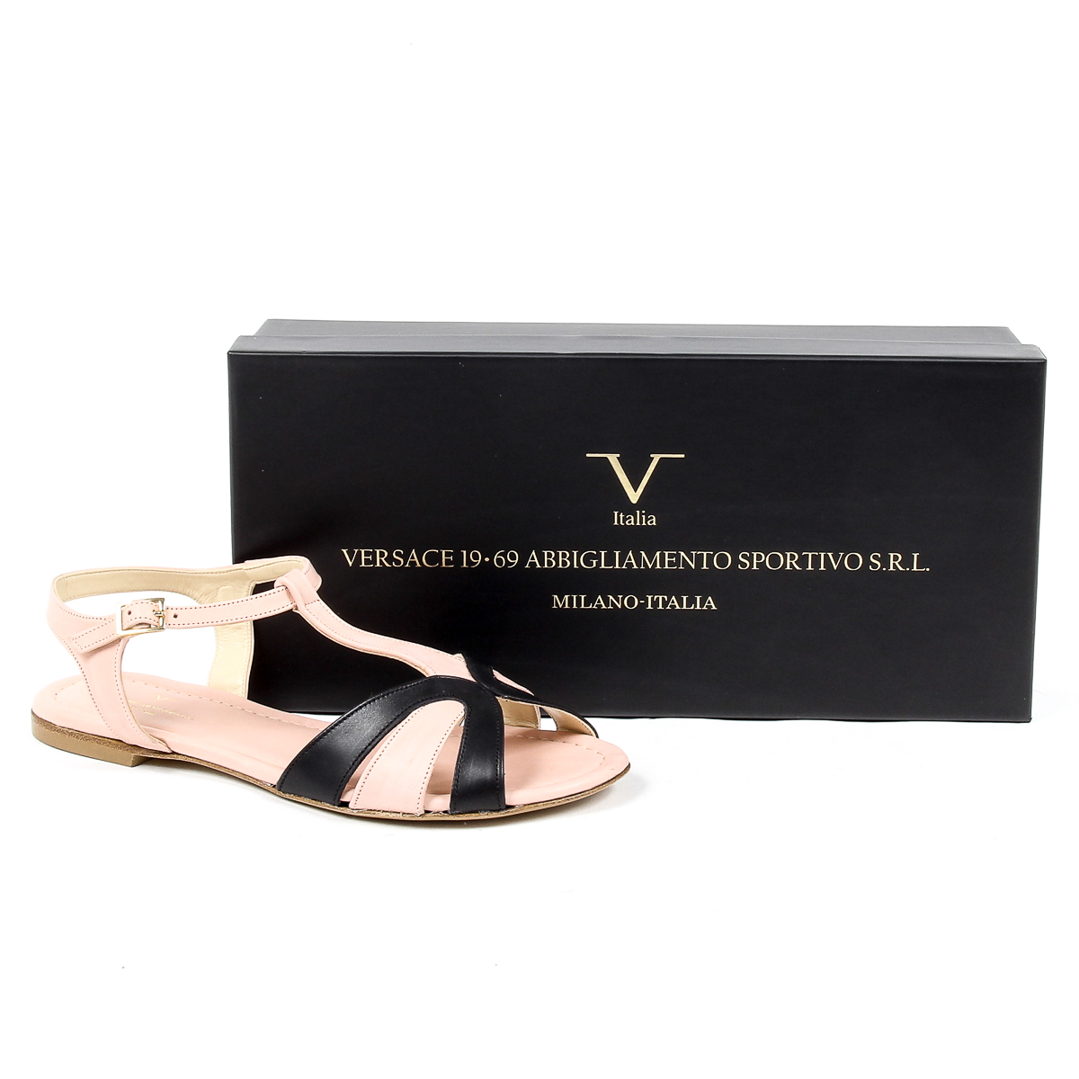 V 1969 Italia Sandalia plana para mujer rosa GRAZIA