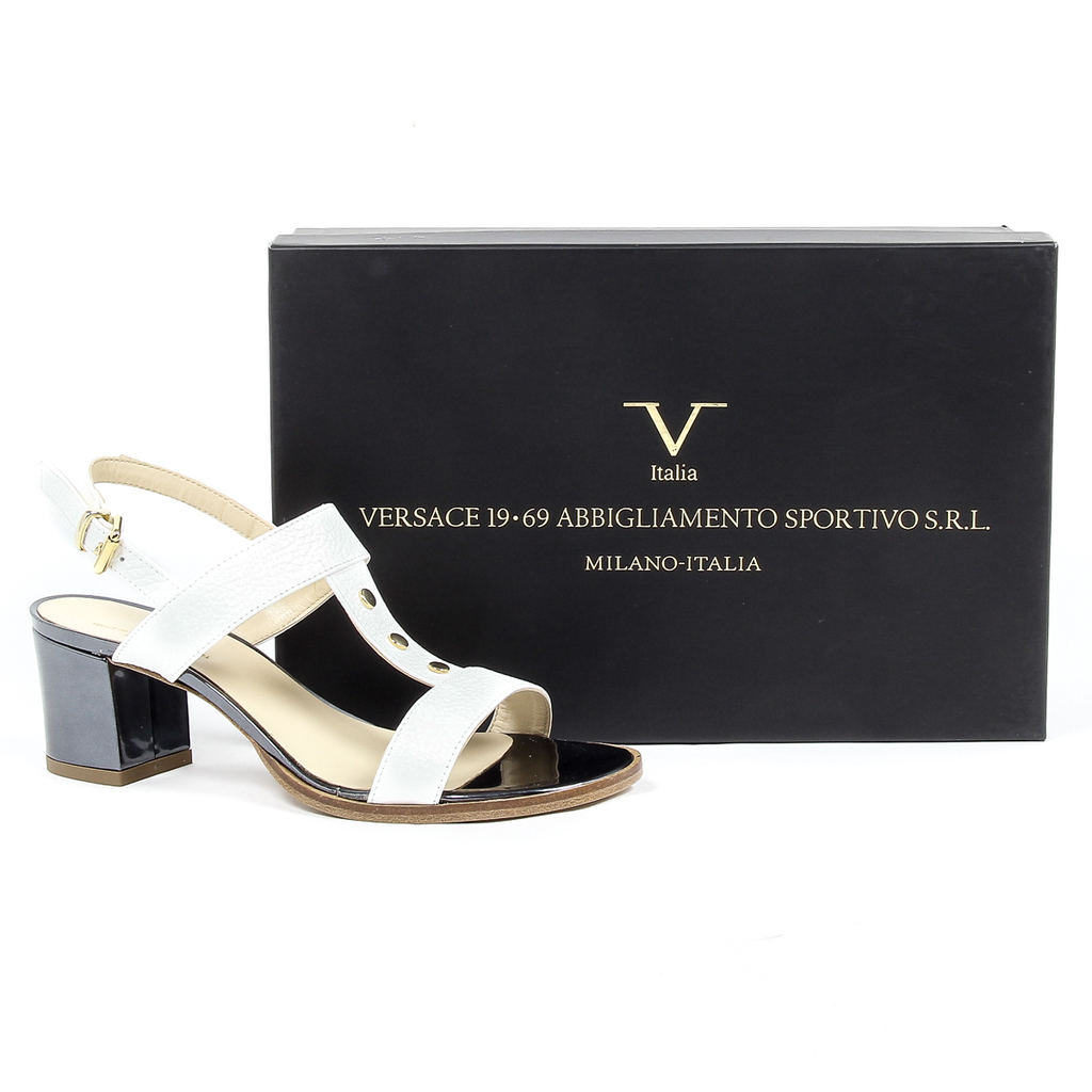 Sandalia V 1969 Italia para mujer blanca PERLA