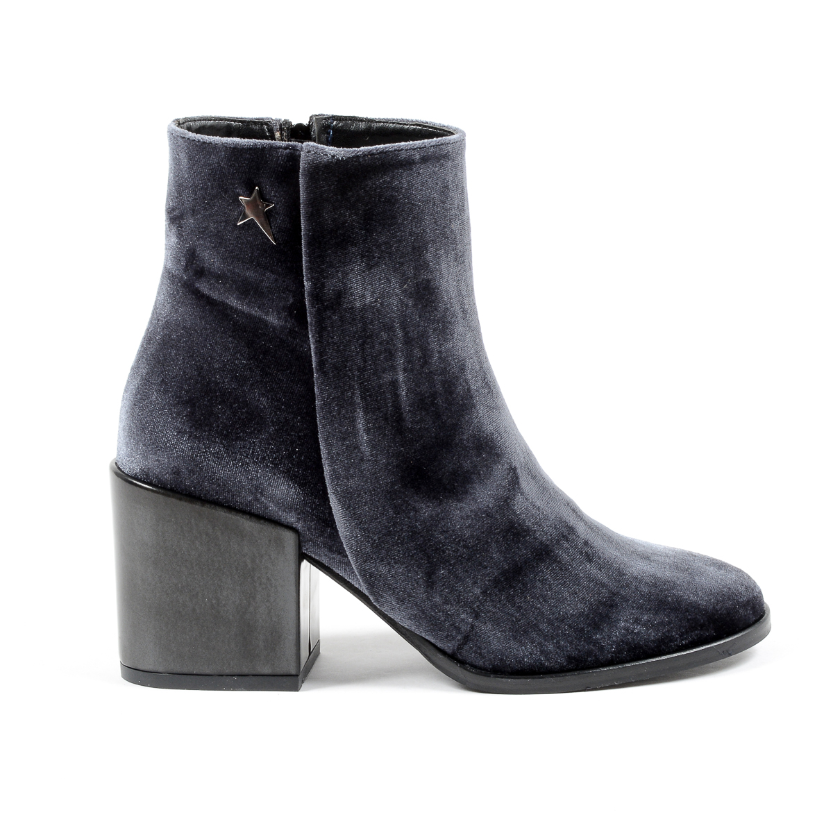 Andrew Charles Womens Heeled Ankle Boot Grey CHARLIZE