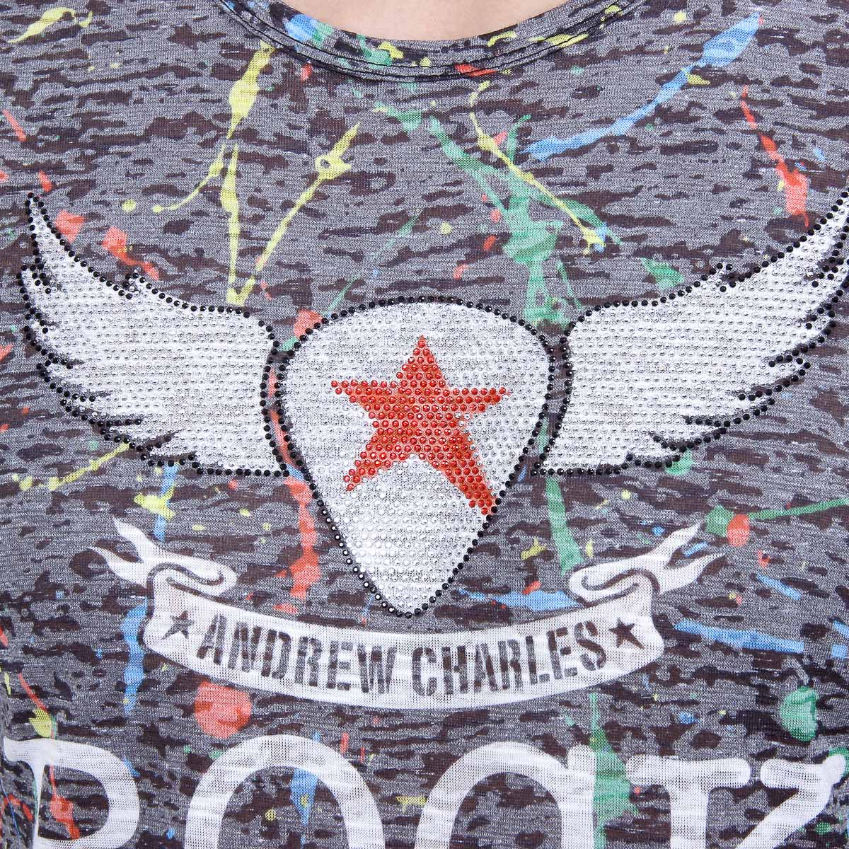 Andrew Charles Mens T-Shirt Short Sleeves Round Neck Black HUNTER