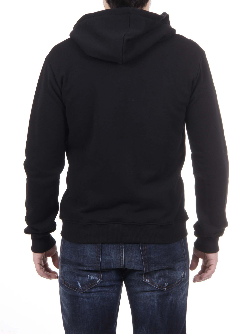 Sudadera con capucha y cremallera V 1969 Italia para hombre, ART. 4468 NEGRO