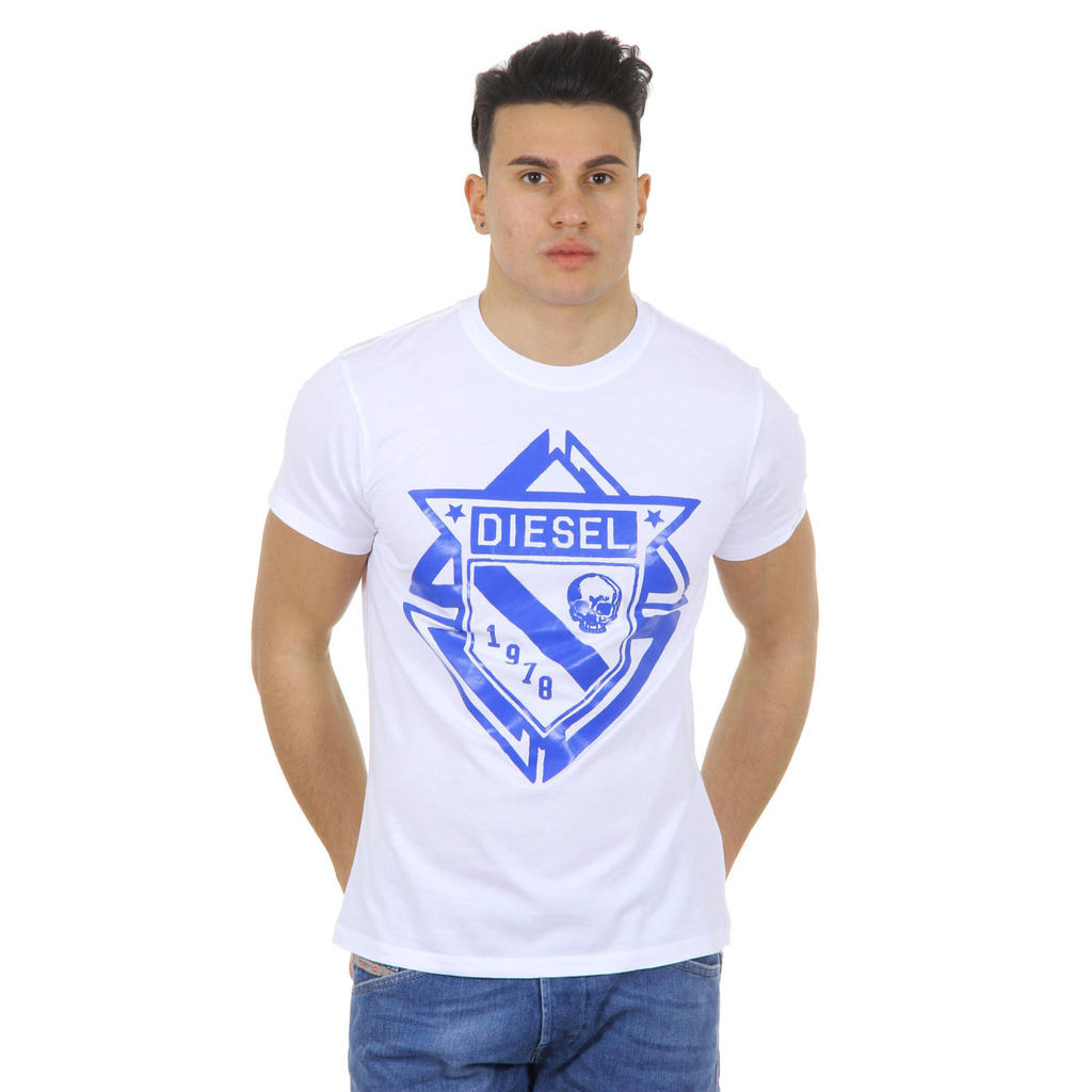 Diesel Mens T-Shirt Short Sleeves Round Neck 00SHBZ 0JAHZ 100 T-SCOD
