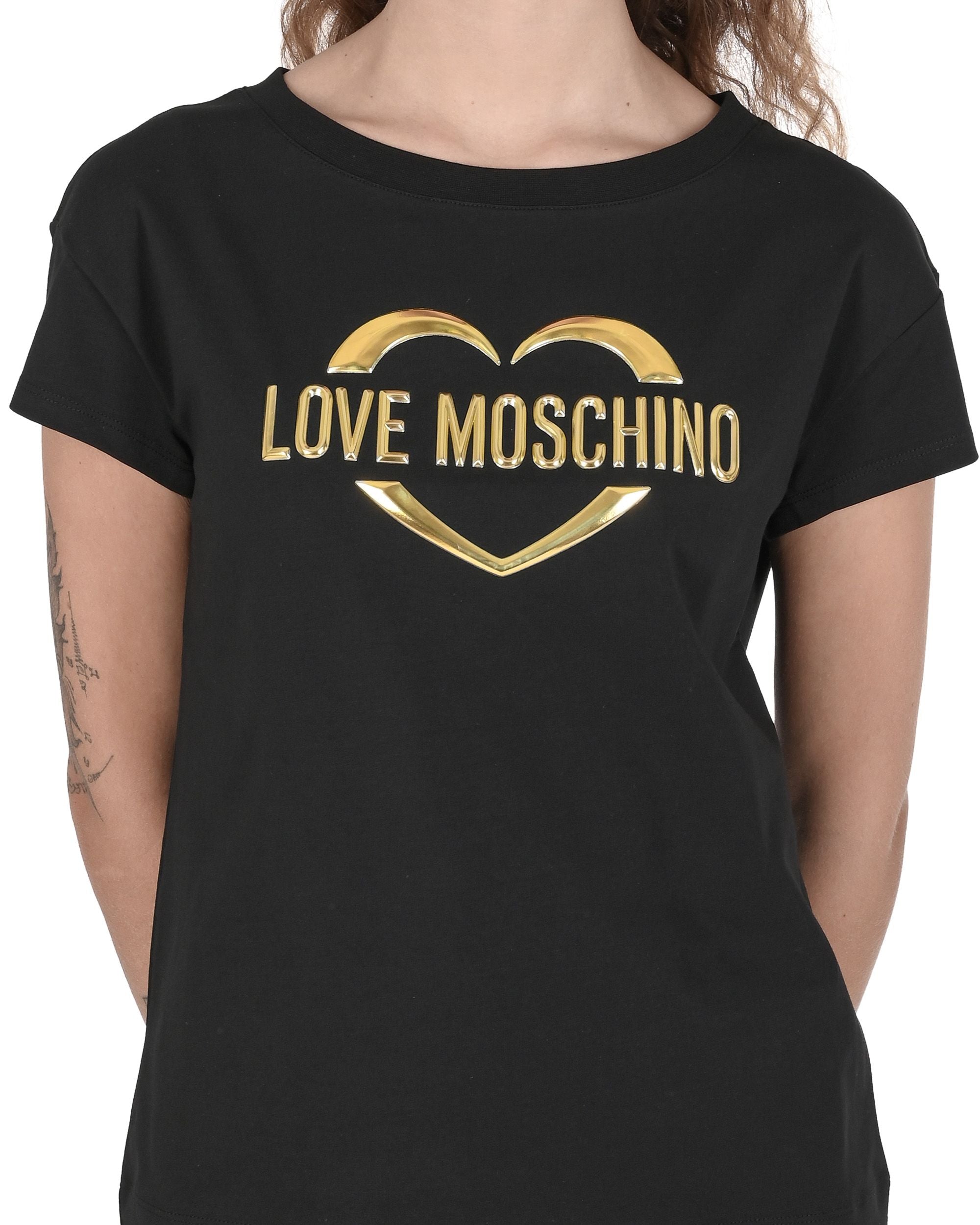 Camiseta Love Moschino para mujer W 4 F30 2R E 1951 C74 NEGRO