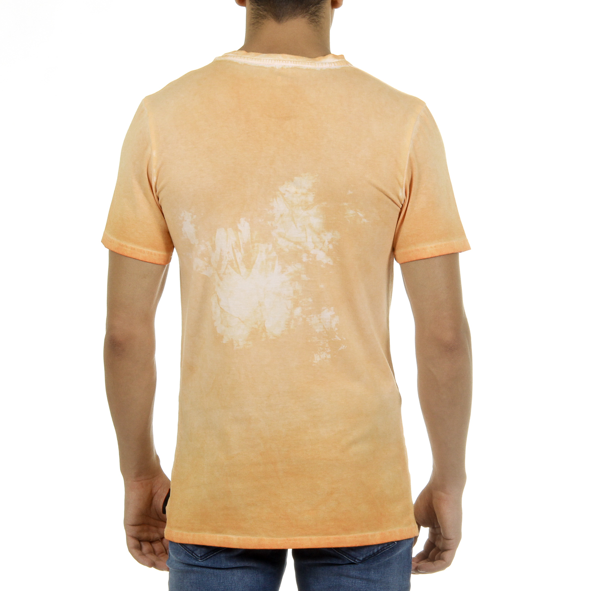 Camiseta Andrew Charles para hombre, manga corta, cuello redondo, naranja, KARITA