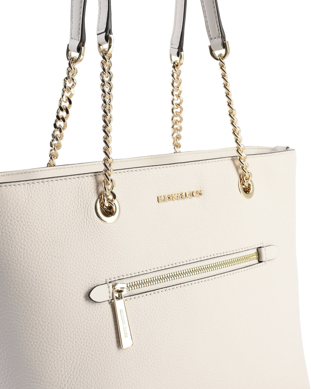 Michael Kors Bolso tote mediano con cadena y cremallera delantera 35F2GTTT2L LT CREAM