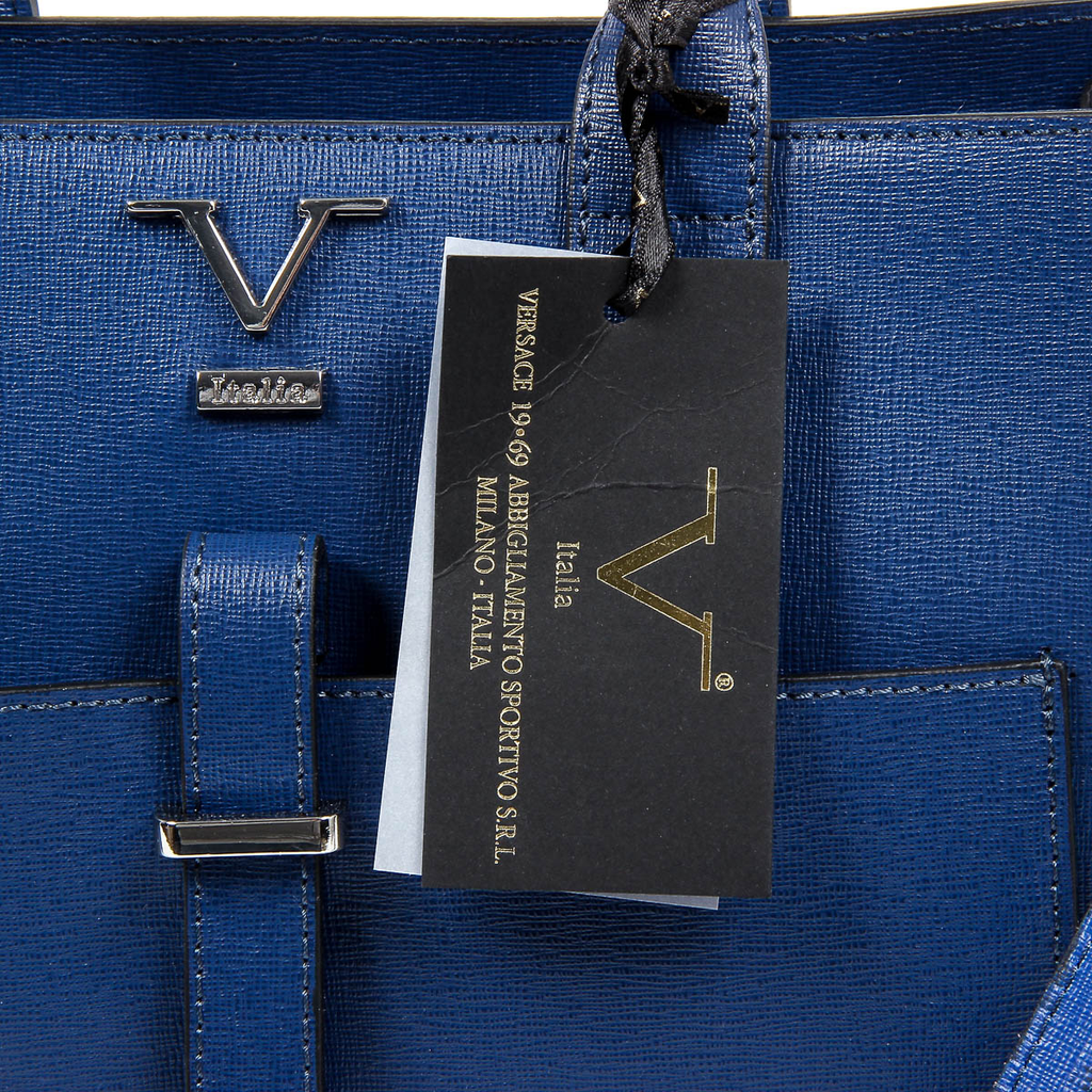 Bolso de mano para mujer V 1969 Italia V006-S SAFFIANO BLU JEANS