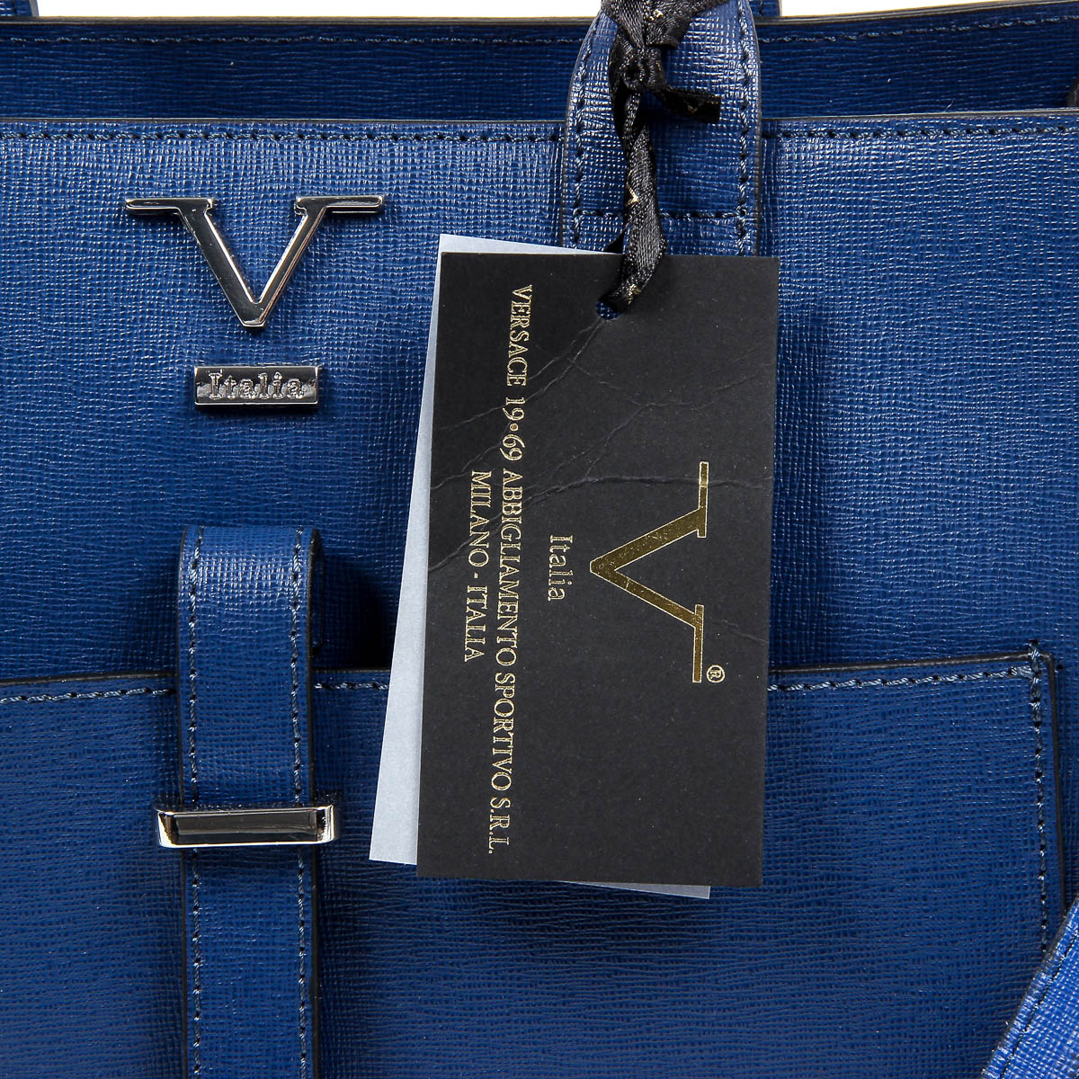 Bolso de mano para mujer V 1969 Italia V006-S SAFFIANO BLU JEANS