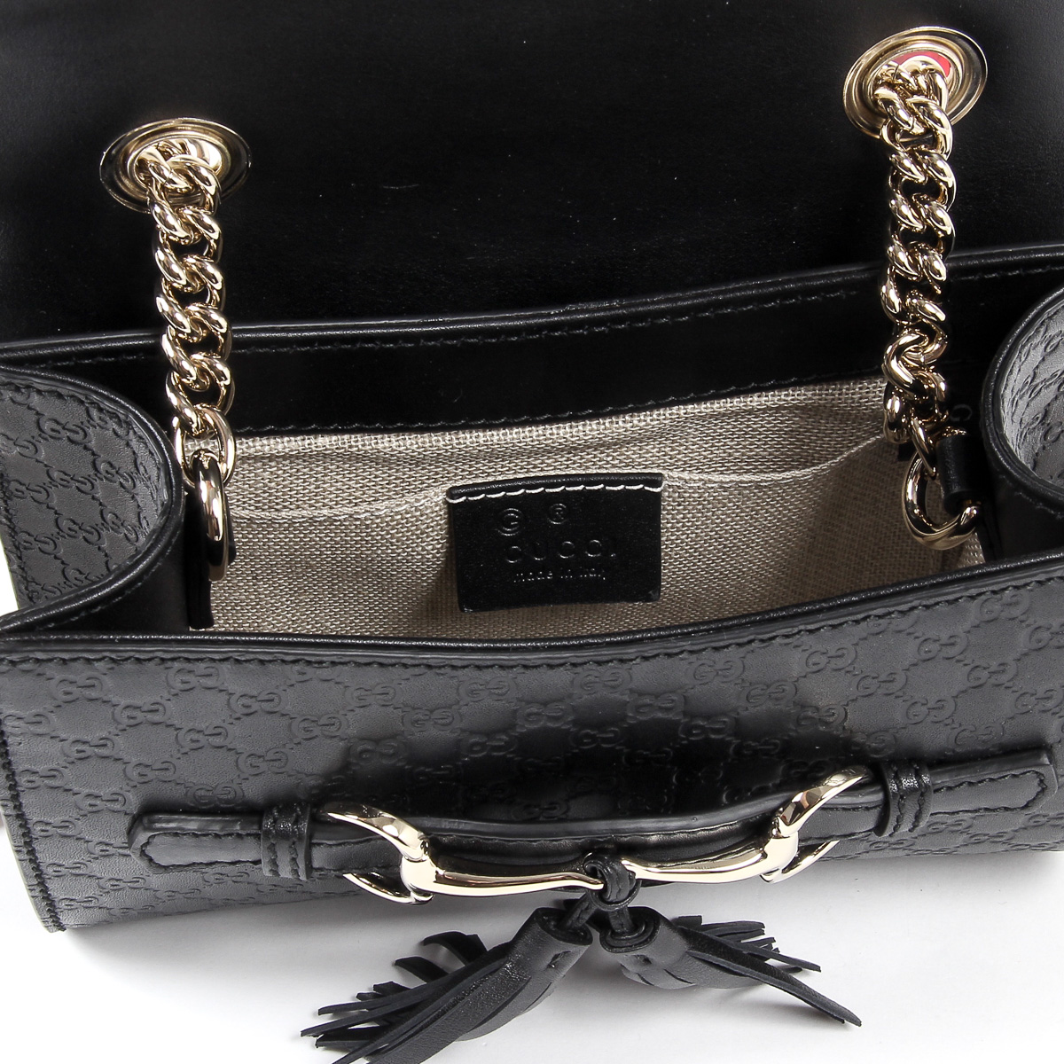 Gucci Womens Handbag GG Guccissima Black 449636 1000