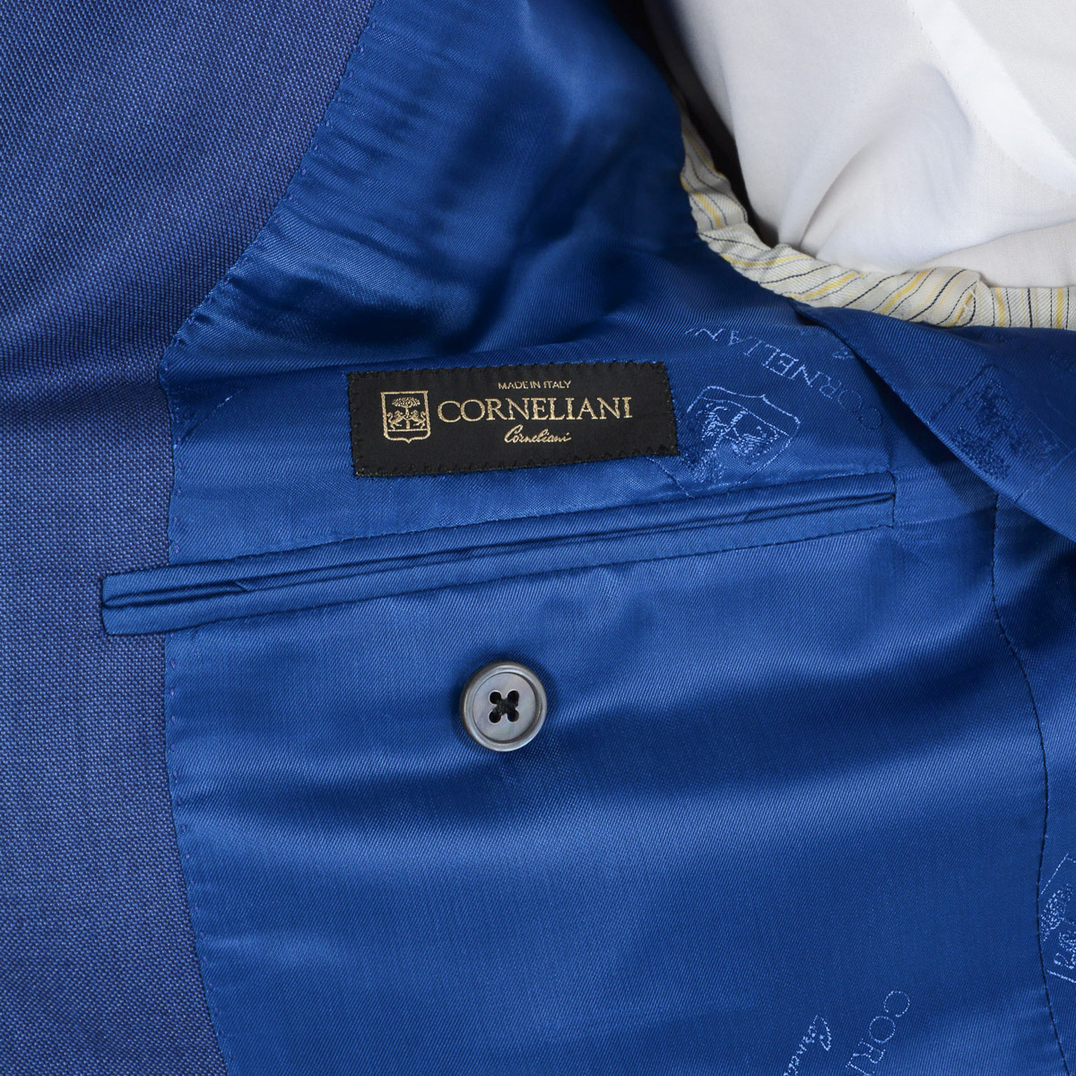 Corneliani Mens Suit Long Sleeves Blue Super 110's