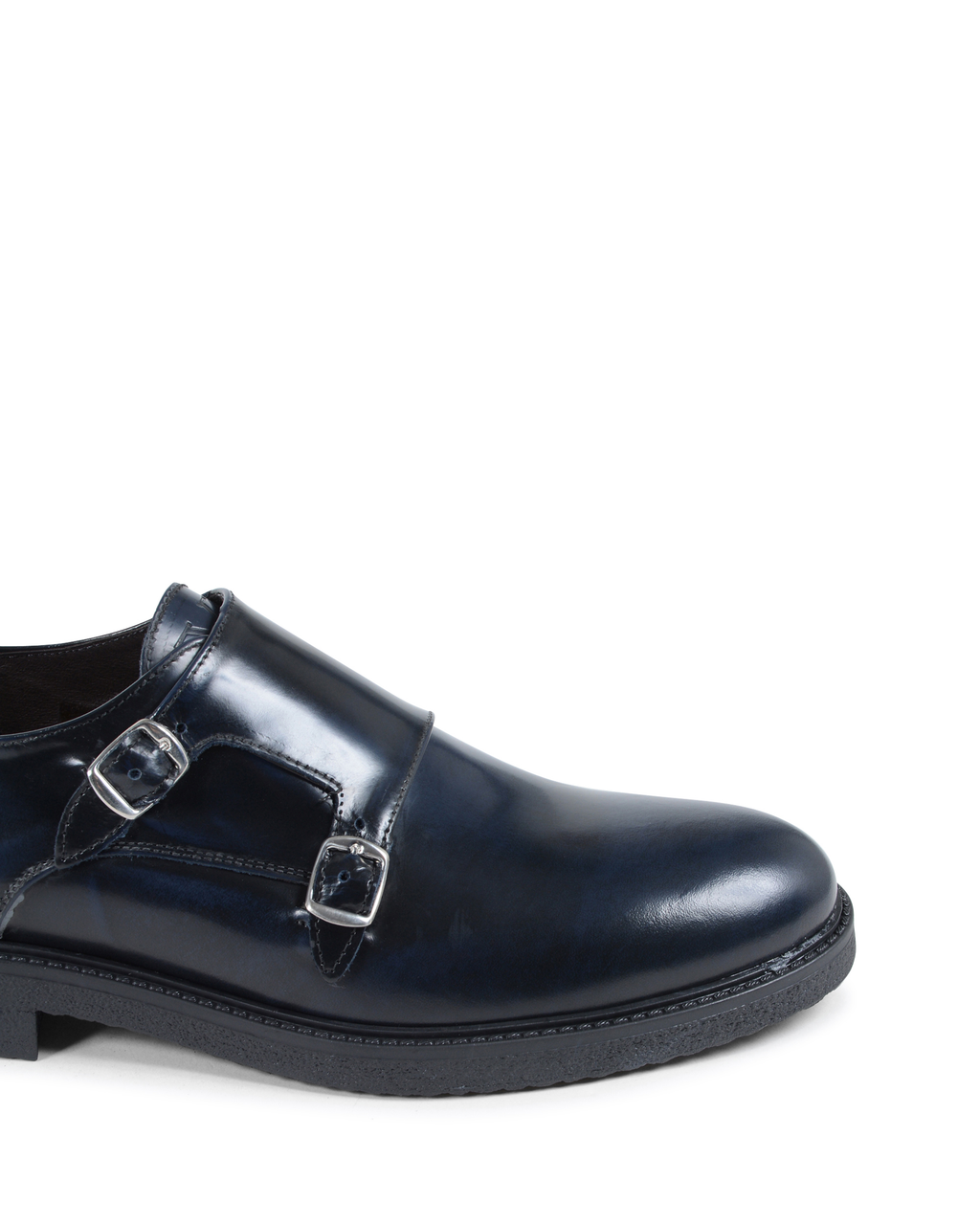 19V69 Italia Zapato de hombre con doble hebilla azul 1210 G ABRASIVATO AZUL