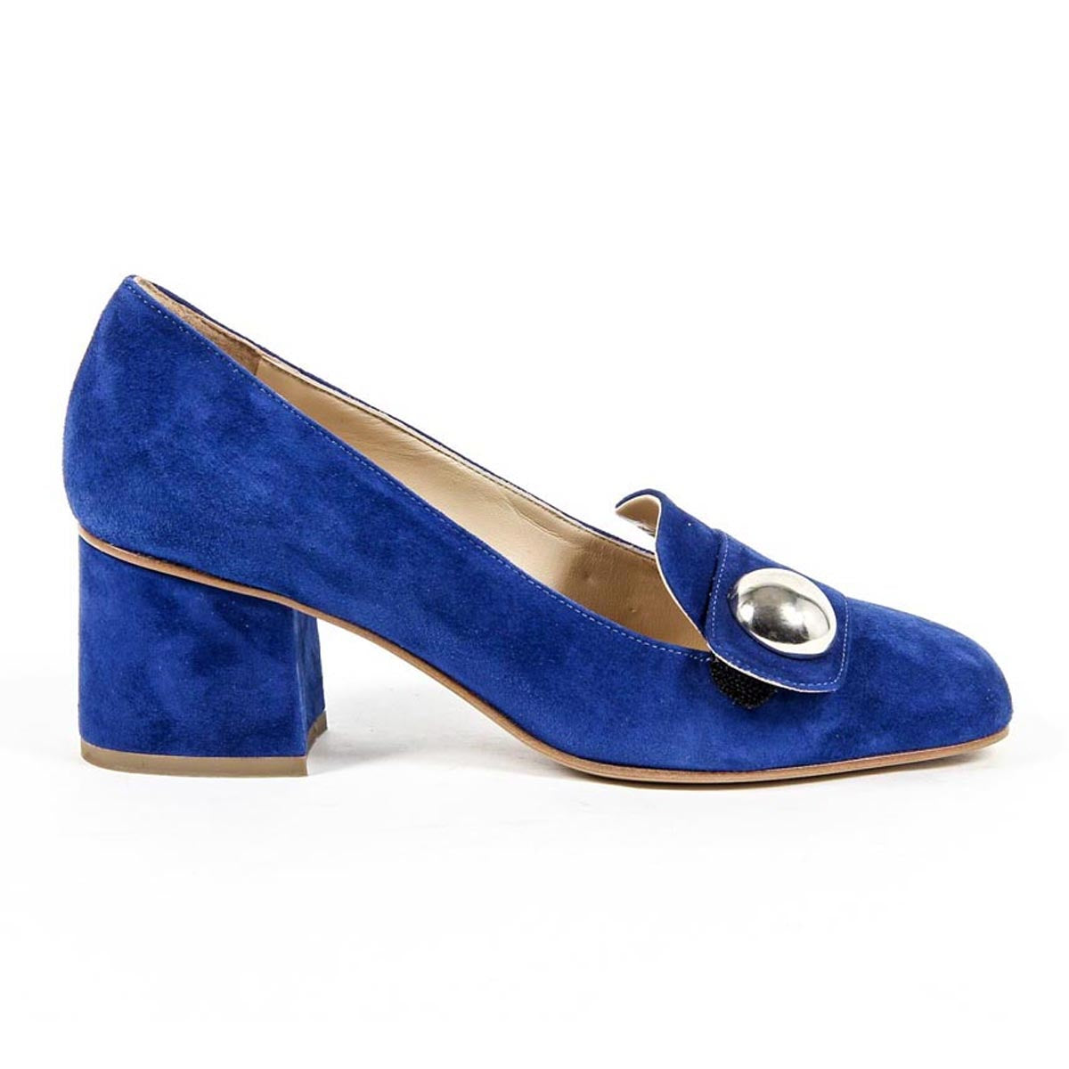 Zapatos de salón para mujer V 1969 Italia 312113 CAMOSCIO COBALTO