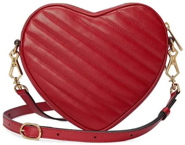 Bolso de hombro de piel Matelasse con forma de corazón