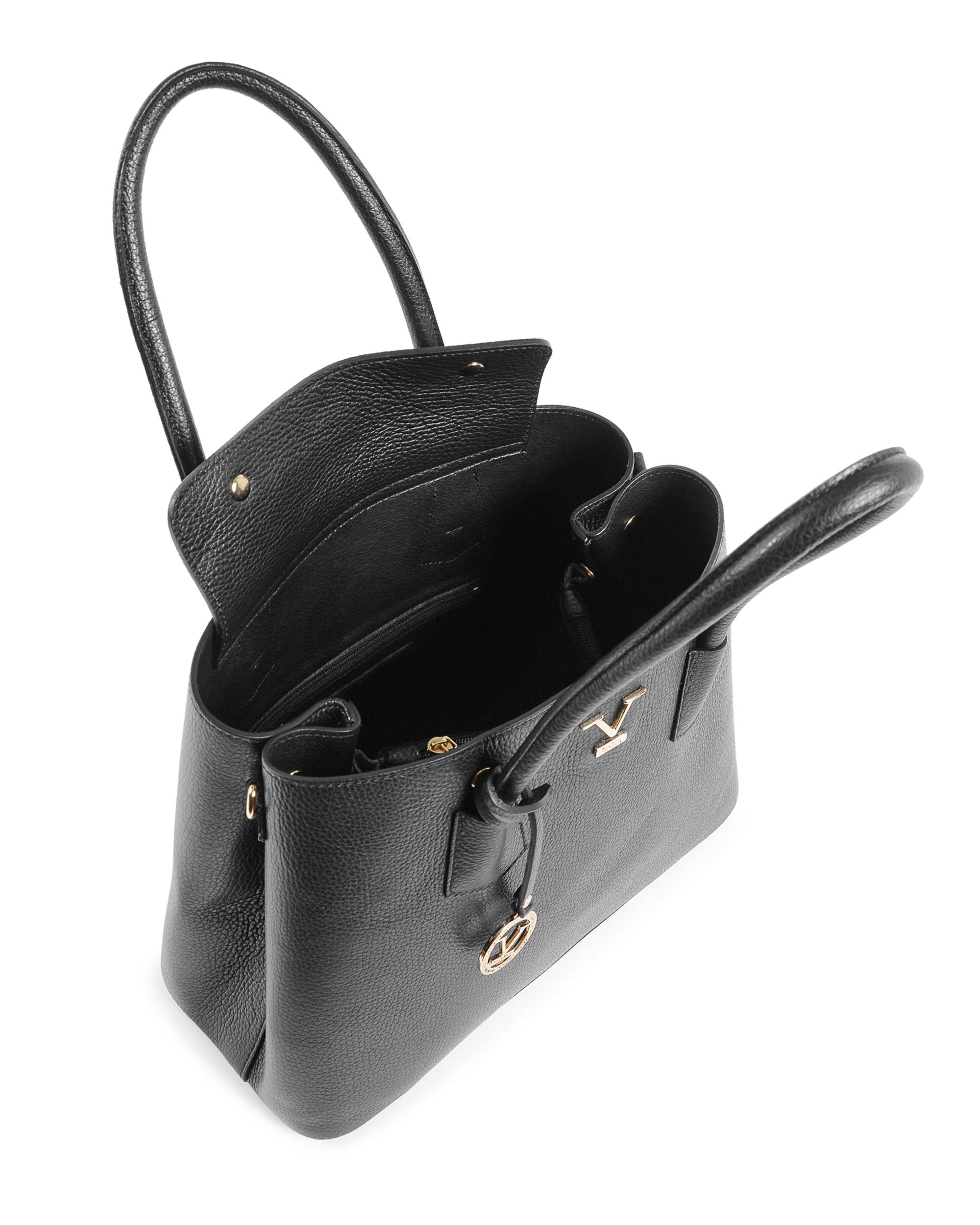 V Italia Womens Handbag Black 10510 V2 DOLLARO NERO