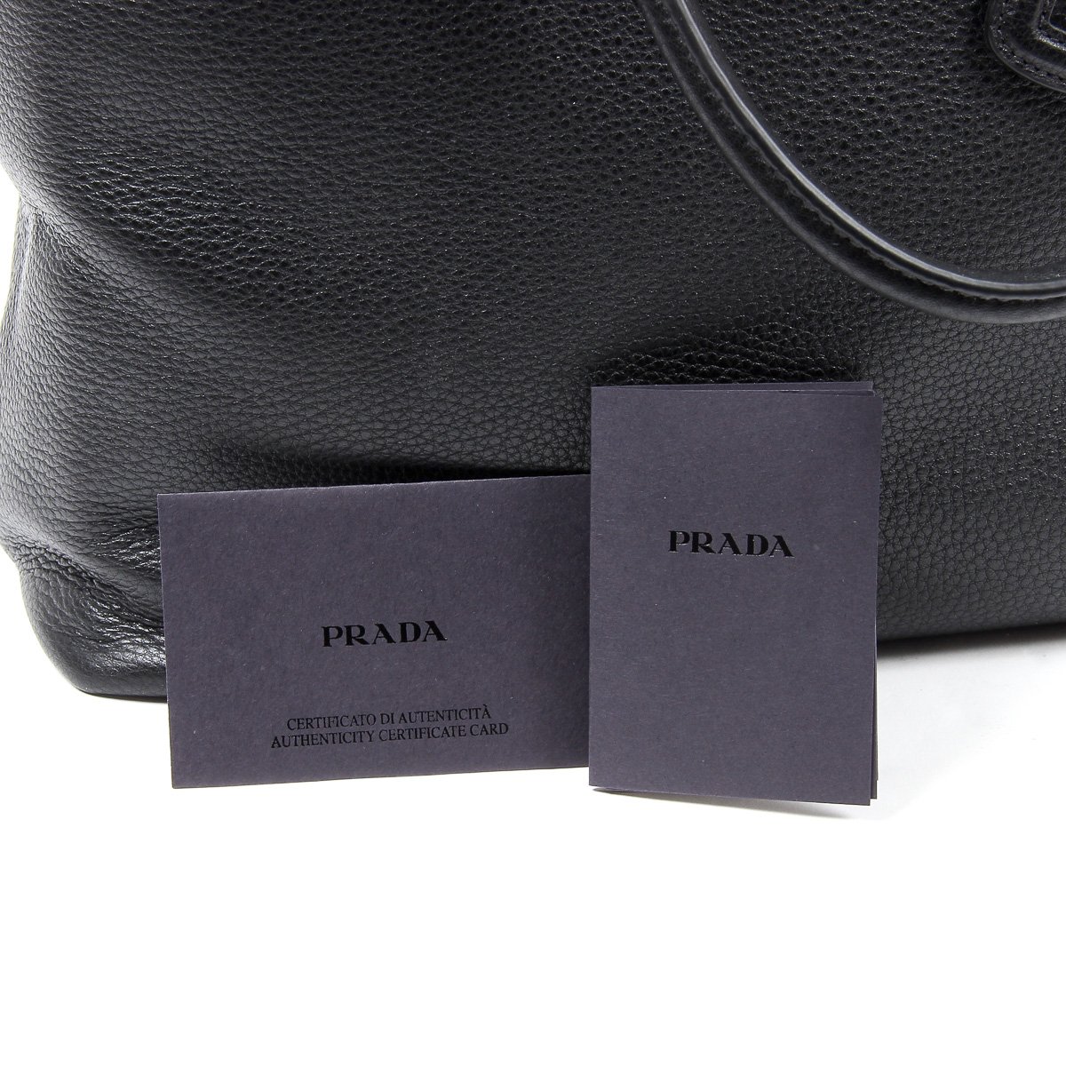 Bolso shopper Prada Vitello Phenix de piel negro