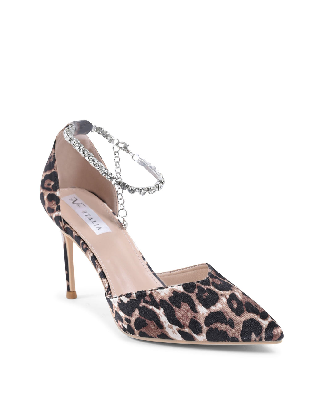 19V69 Italia - Zapatos de salón con tira al tobillo para mujer, diseño de leopardo, F2929 LEOPARDO