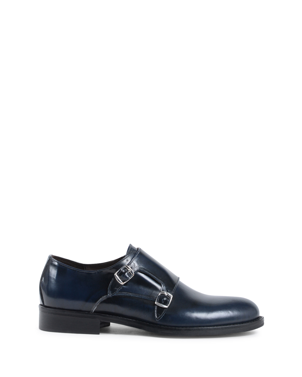 19V69 Italia Zapato de hombre con doble hebilla azul 1210 MP ABRASIVATO BLUE