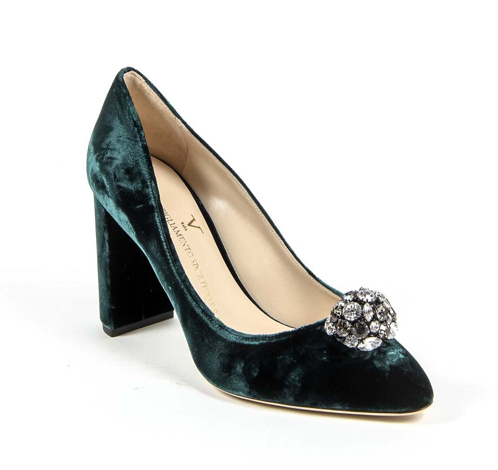 Zapatos de salón para mujer V 1969 Italia 3102045 VELLUTO VERDE