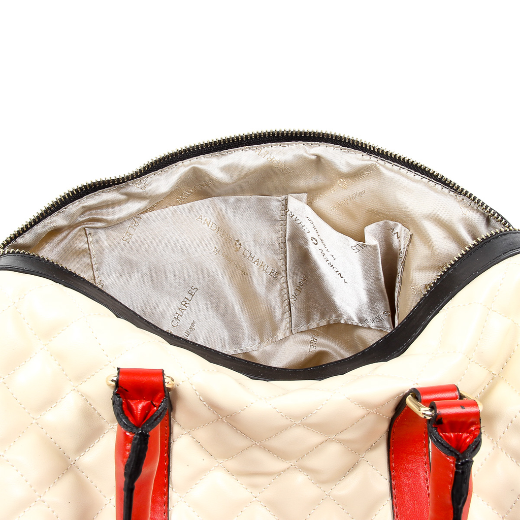 Andrew Charles Womens Handbag Beige ABBIE