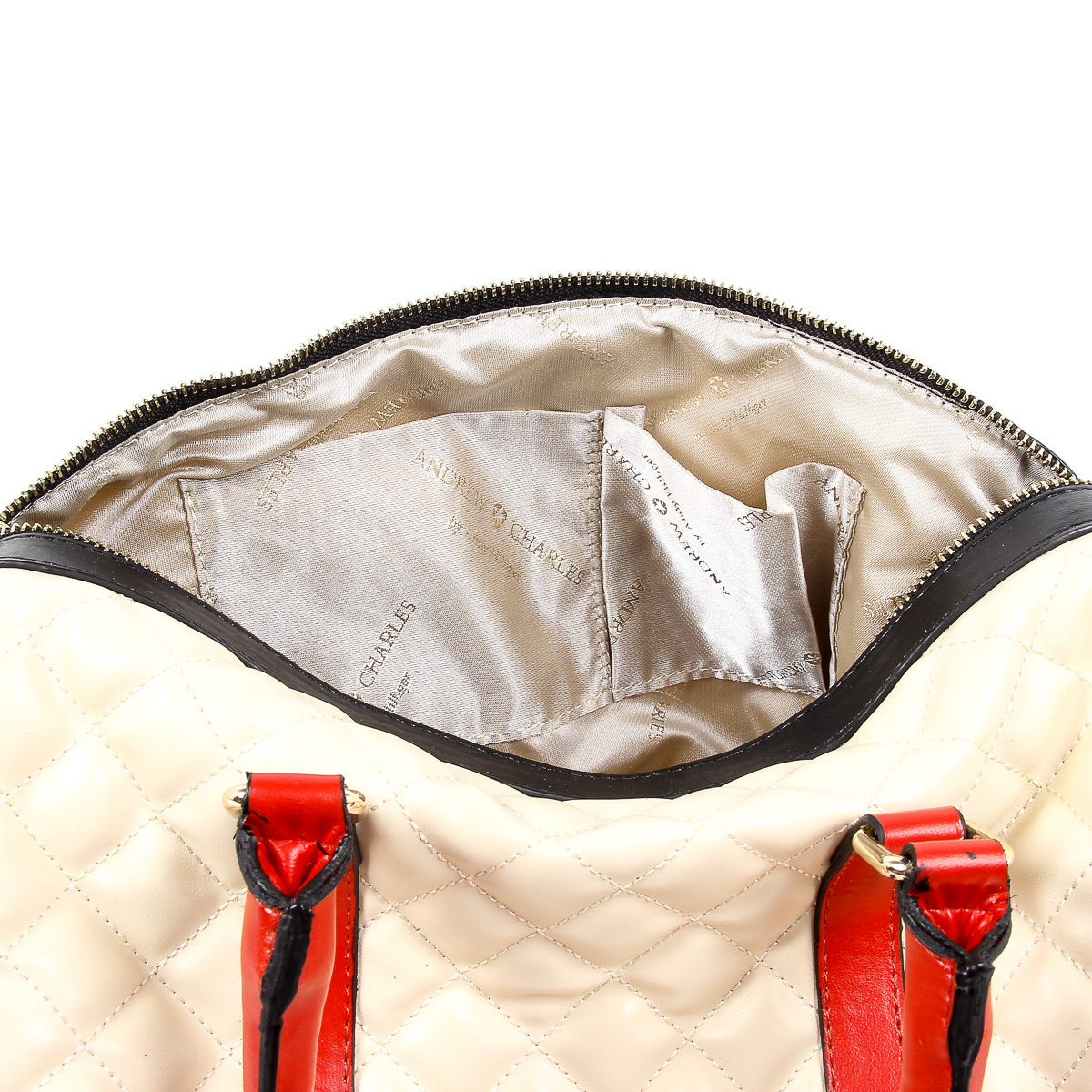 Andrew Charles Womens Handbag Beige ABBIE