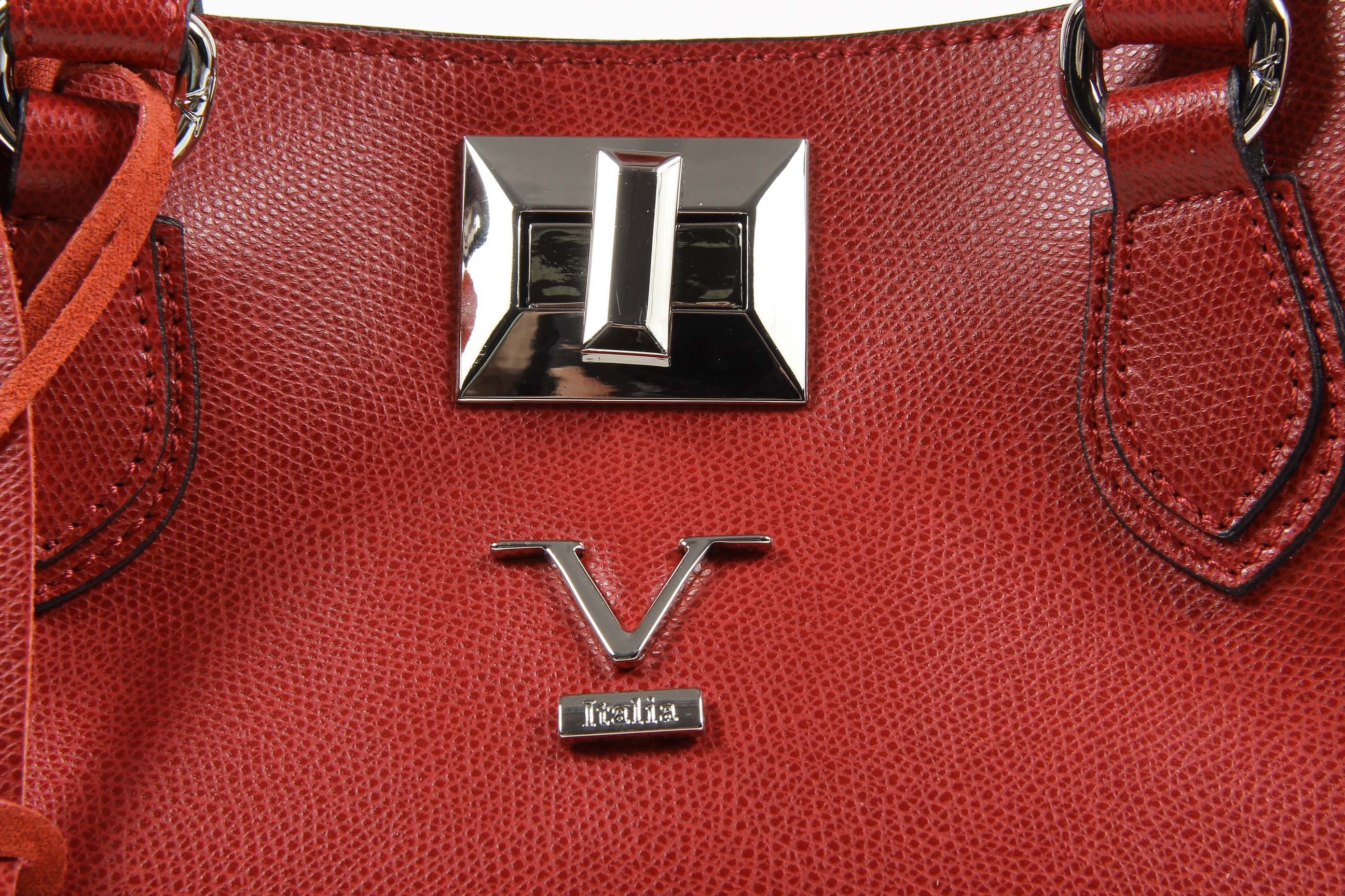 Bolso de mano para mujer V 1969 Italia V013-S SAFFIANO ROJO