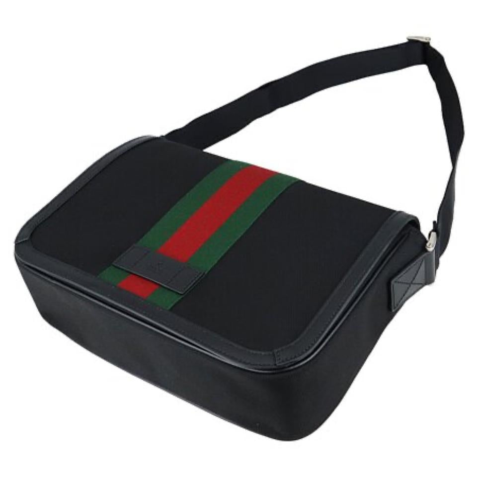Bolso bandolera Gucci Web Stripe para hombre, color negro