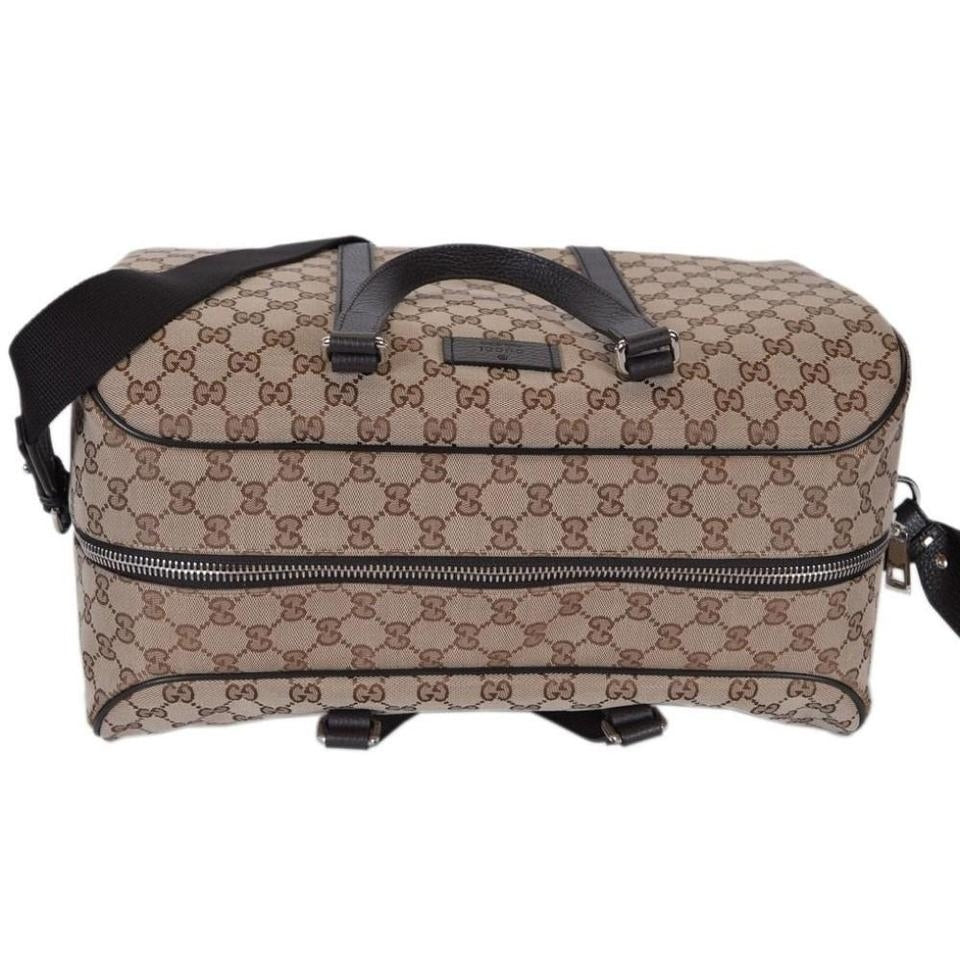 Bolso de lona grande Gucci GG original beige y marrón