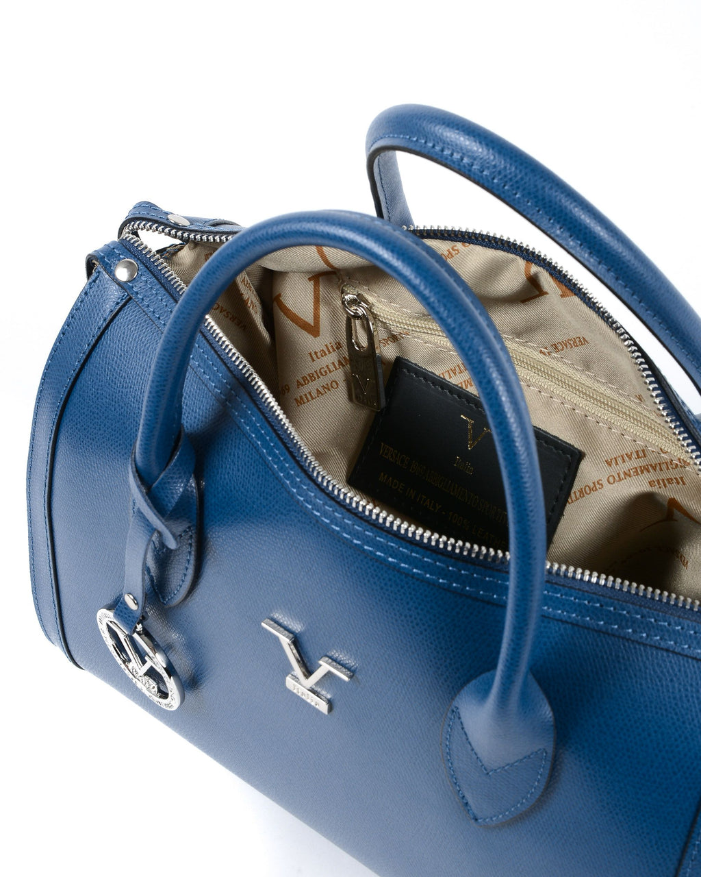 V Italia Womens Handbag Bluette V014-S PALMELLATO BLUETTE