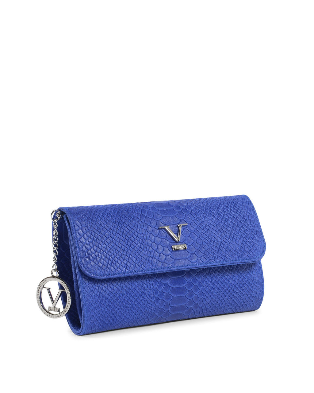 V Italia Womens Handbag Blue V1513 PITONE STAMPATO BLUE